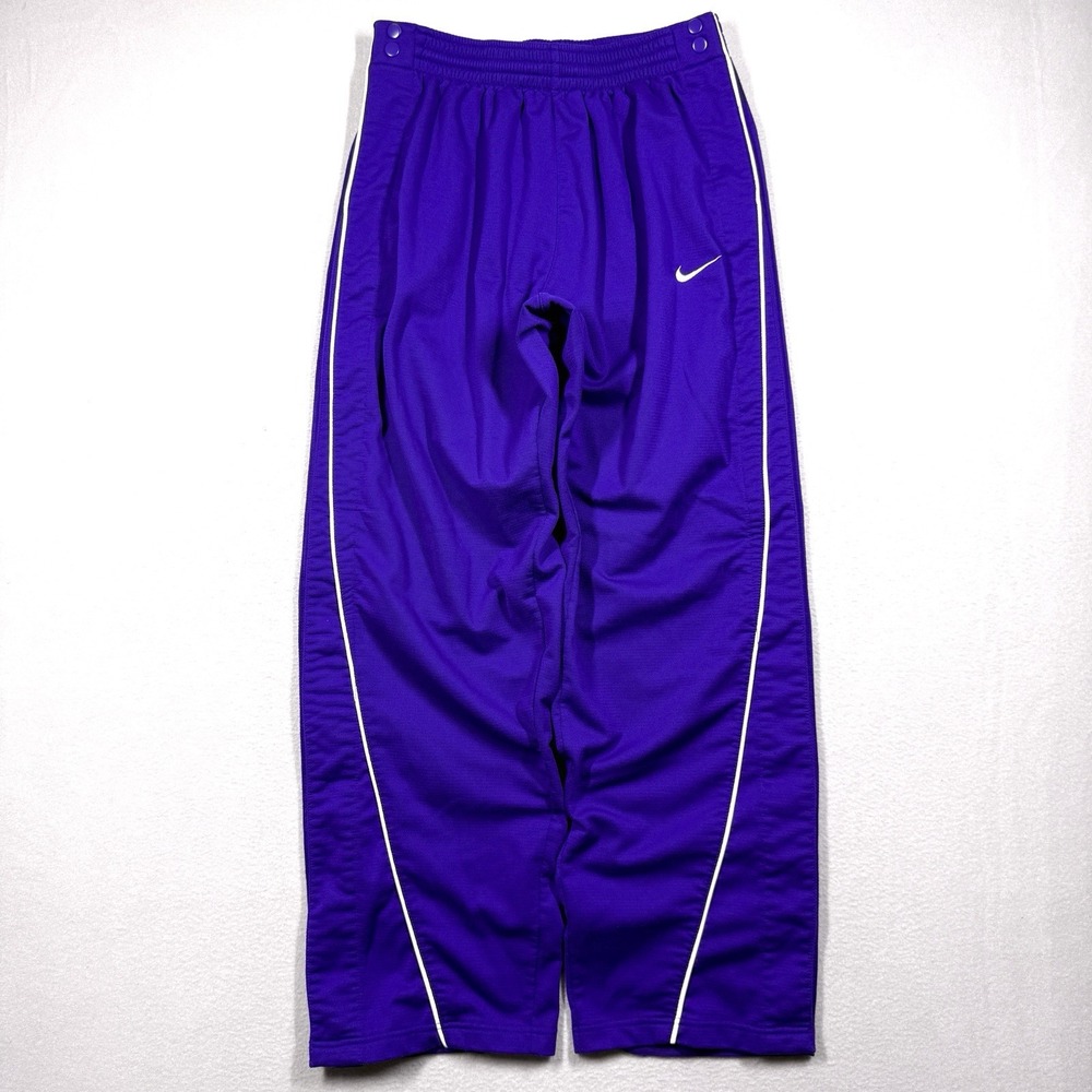 Vintage Nike Tear Away Track Pants Men Large Purple Snap Baggy Basketball 90 Y2K